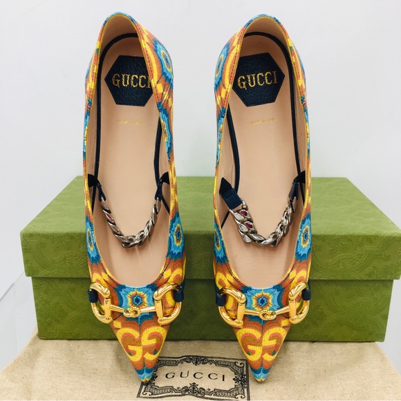 Gucci 100 Multi Color Women’s  Ballet Flat - 680953 UL930 008 4062 - - Picture 7 of 16